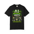 'AI Artificial Idiots: Error 404 — Brain Not Found' Satire Graphic T-Shirt