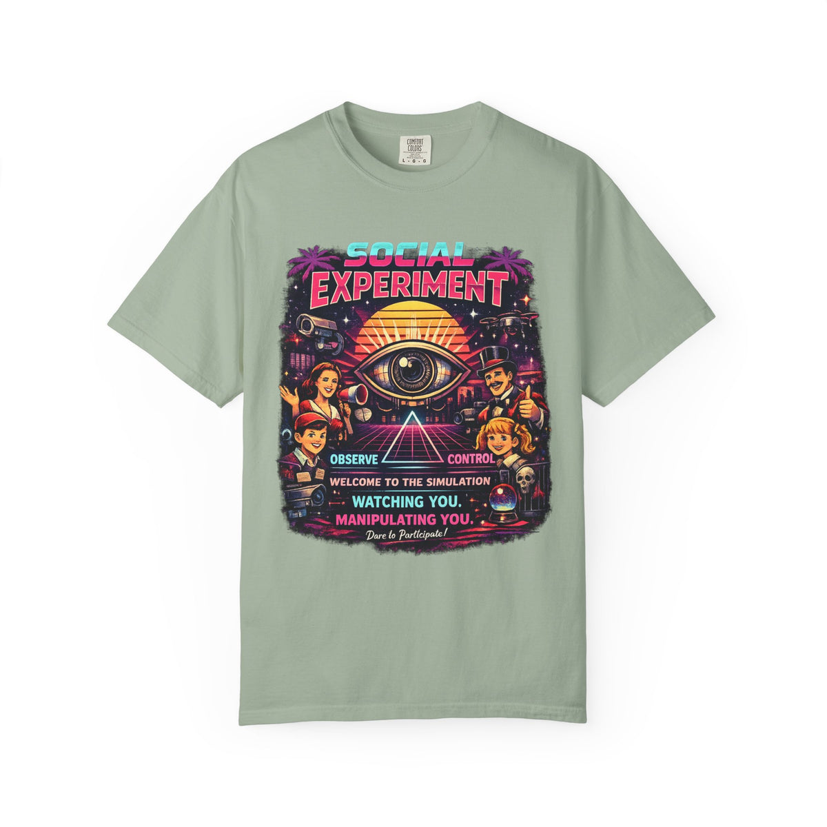 Social Experiment V2 T-Shirt — Retro All-Seeing Eye Graphic Tee