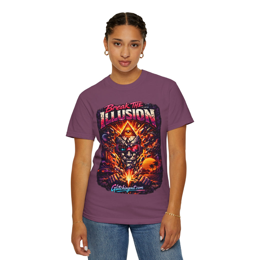 Break the Illusion Graphic T-Shirt — Psychedelic Occult Skull Tee