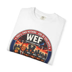 T-Shirt — WEF Dystopian Retro Logo “Rent • Subscribe • Obey”