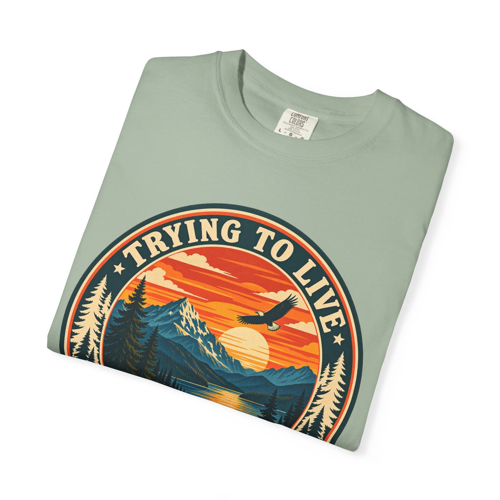 Trying to Live Free in Peace Vintage Mountain T-Shirt