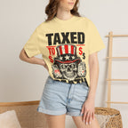 Taxed to Death T-Shirt — Patriotic Skull Tax Humor Tee