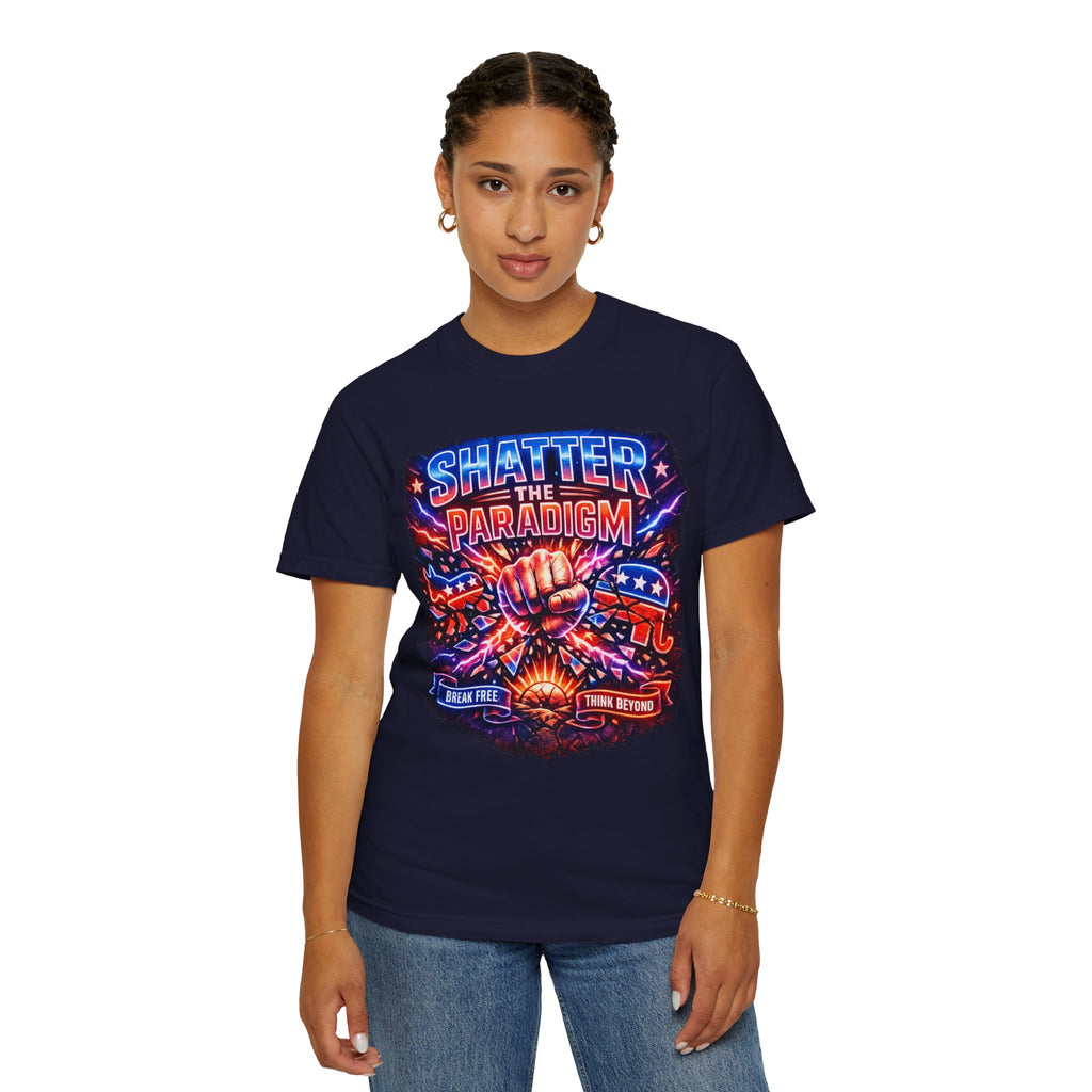 Shatter the Paradigm Graphic T-Shirt — Break Free Fist Design
