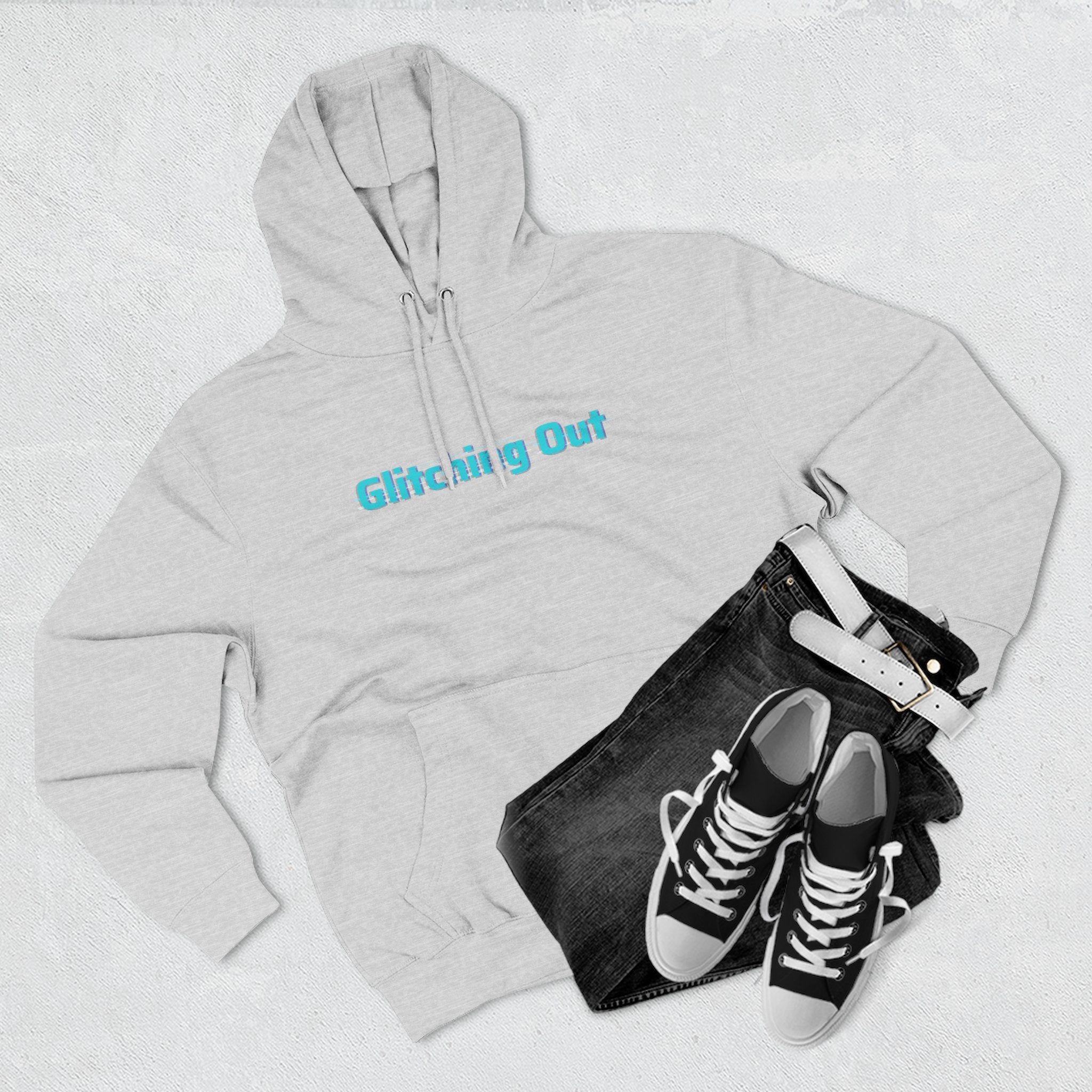 Glitch Geometric Hoodie — "Glitching Out" Graphic Fleece Pullover