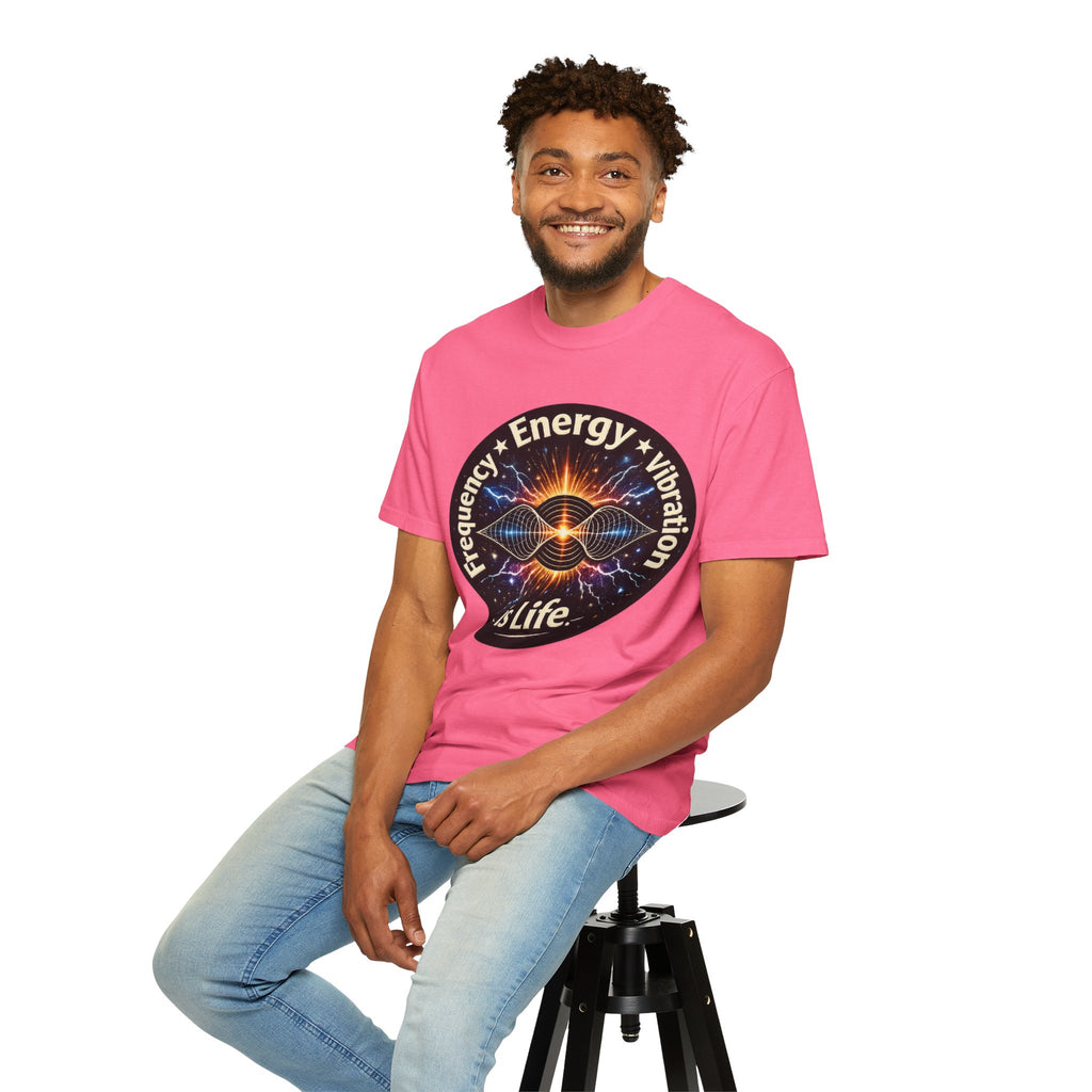 Energy & Vibration T-Shirt — "Frequency is Life" Spiritual Graphic Tee
