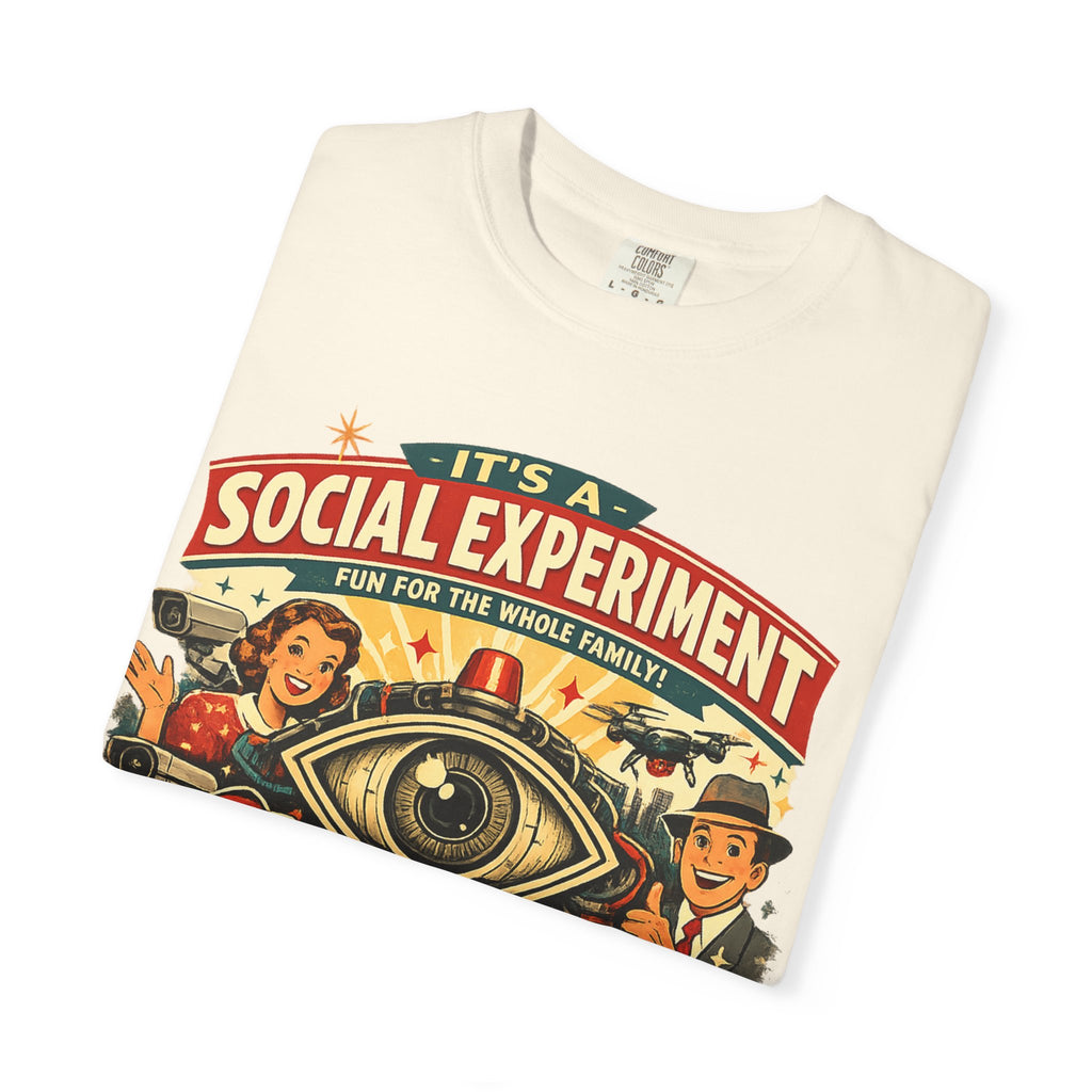 T-Shirt — "It's a Social Experiment" Retro Surveillance Graphic Tee
