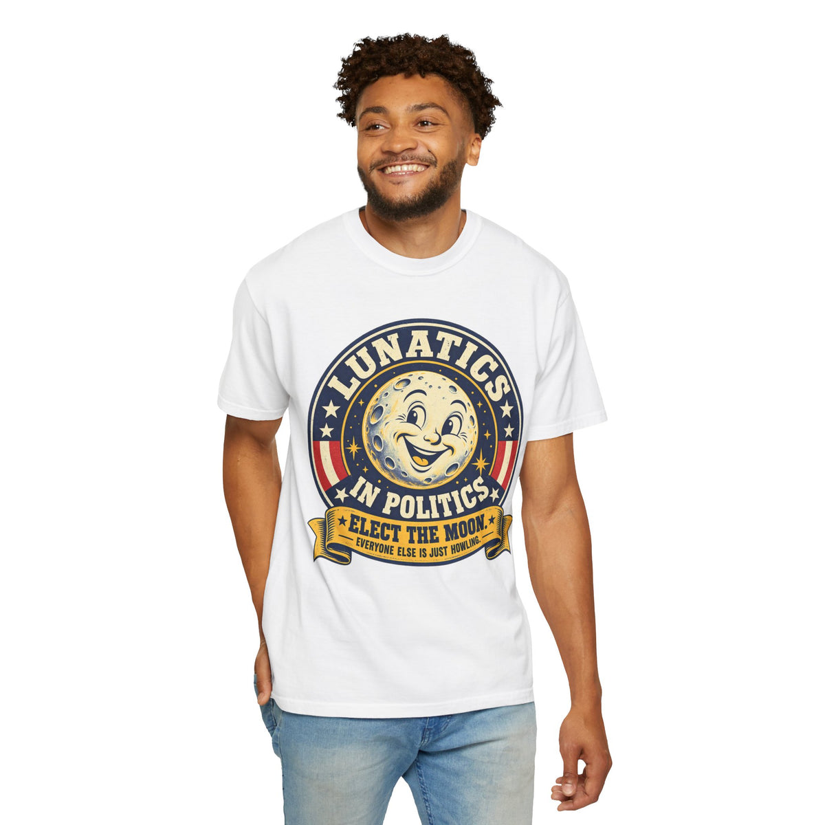 Lunatics in Politics Moon Election Graphic T-Shirt