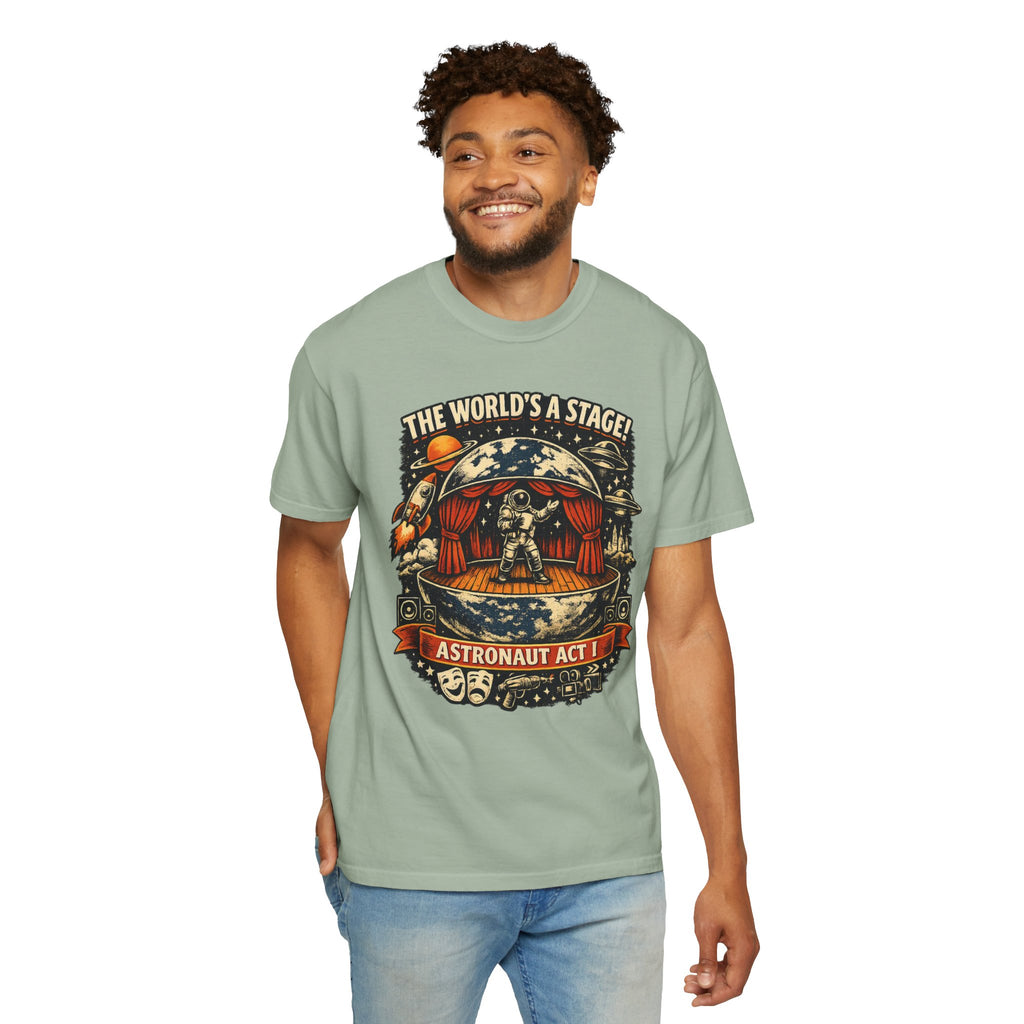 Astronaut Act I T-Shirt — “The World's a Stage” Vintage Space Graphic Tee