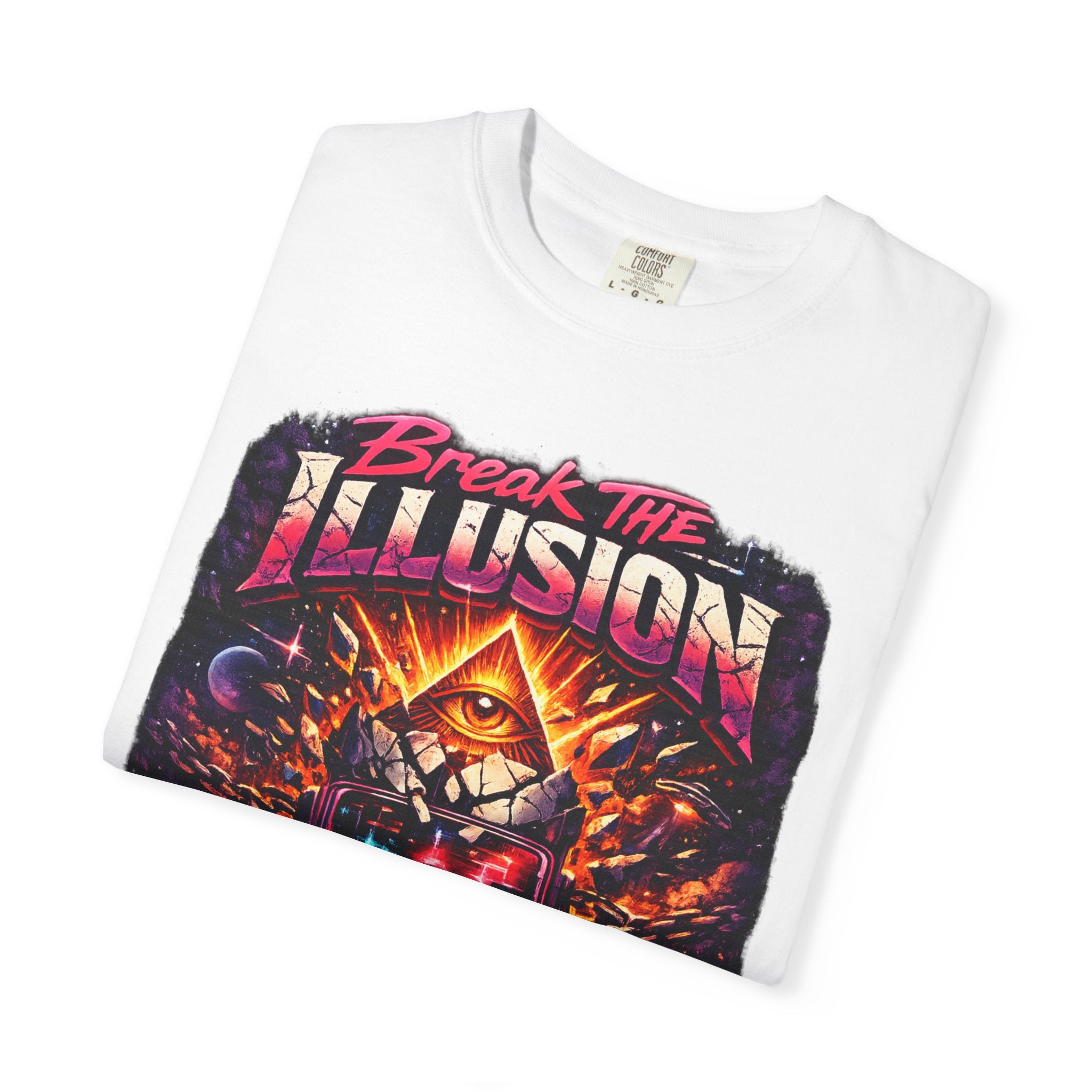 Break the Illusion Graphic T-Shirt — Psychedelic Occult Skull Tee