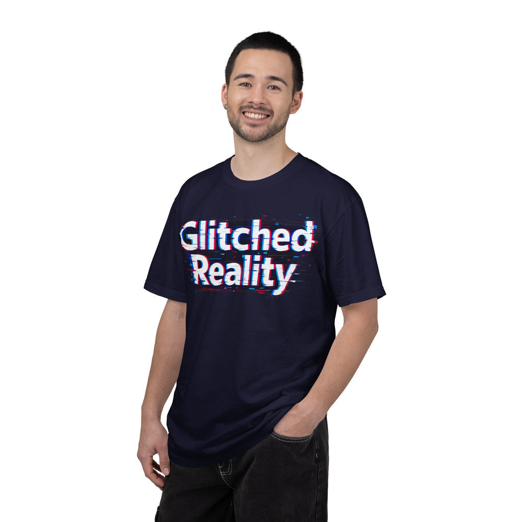 Glitched Reality T‑Shirt — Retro Glitch Graphic Tee with "Glitched Reality" Text
