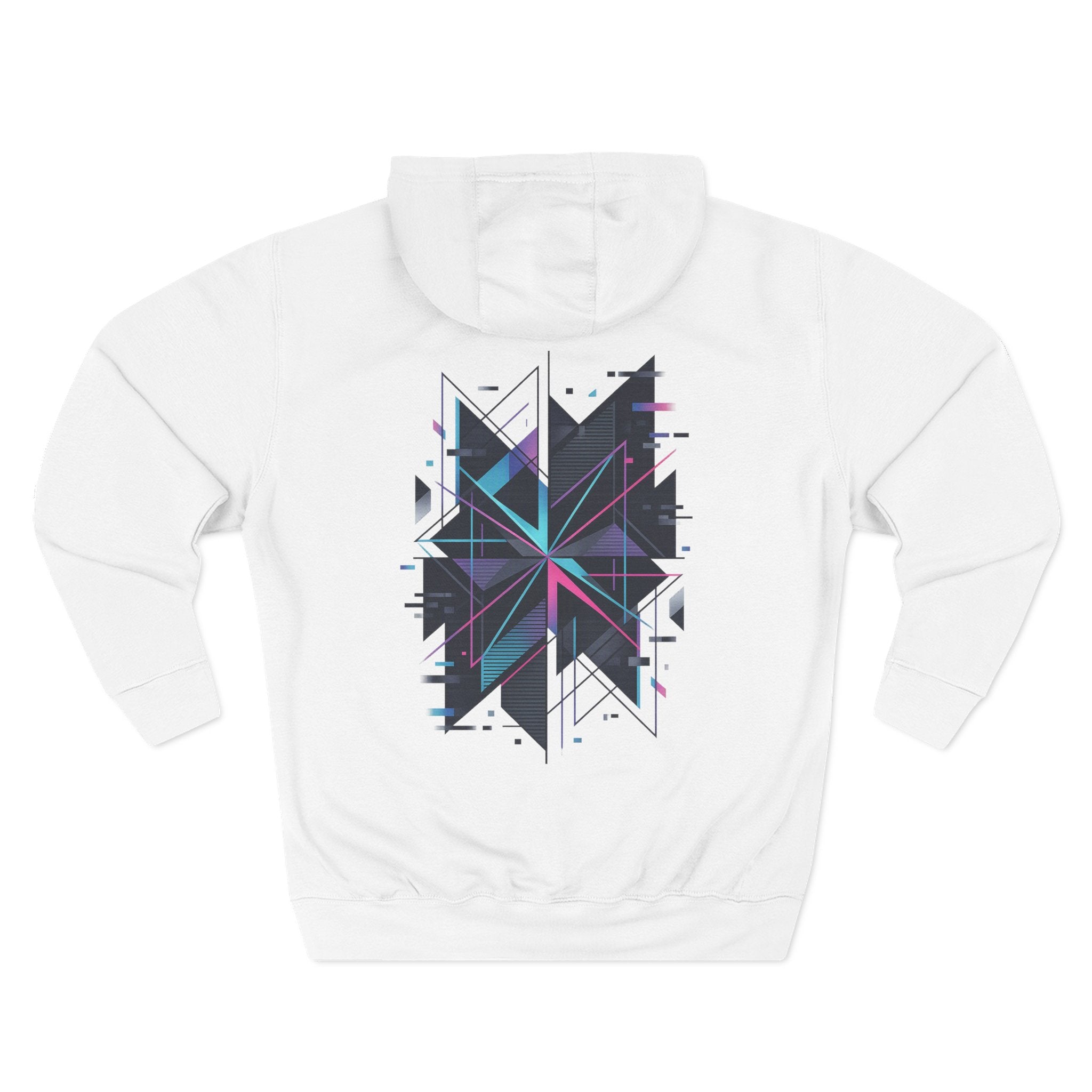 Glitch Geometric Hoodie — "Glitching Out" Graphic Fleece Pullover