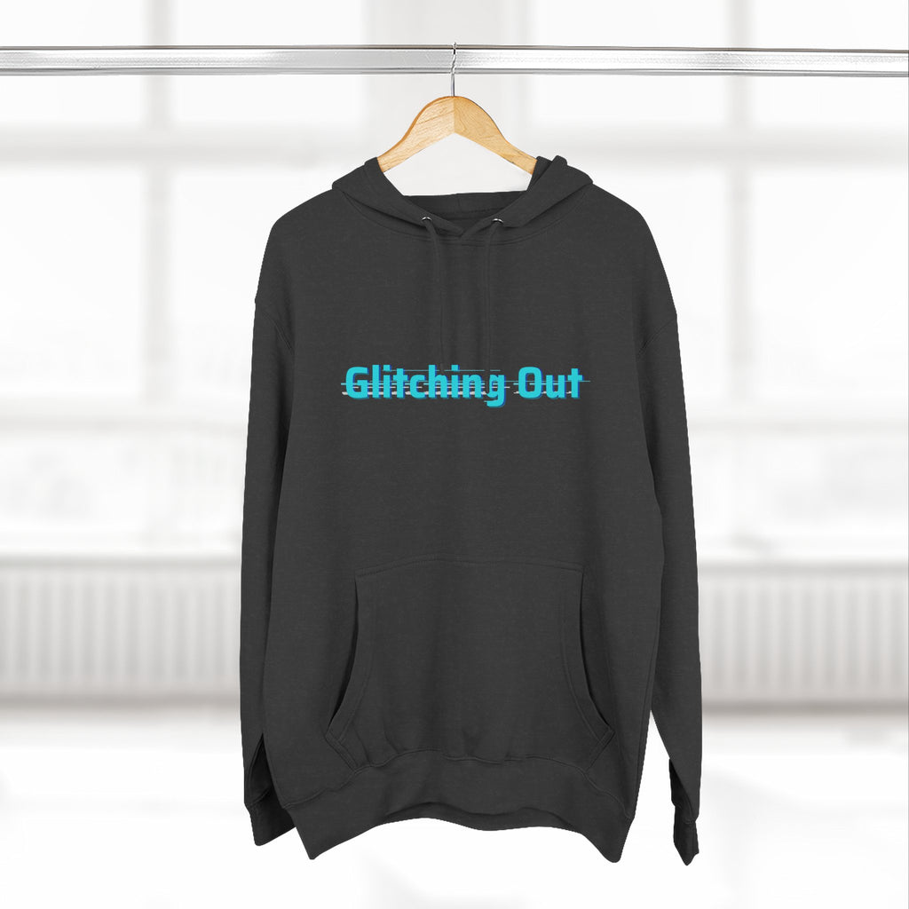 Retro Vaporwave Geometric Graphic ‘Glitching Out’ Fleece Hoodie
