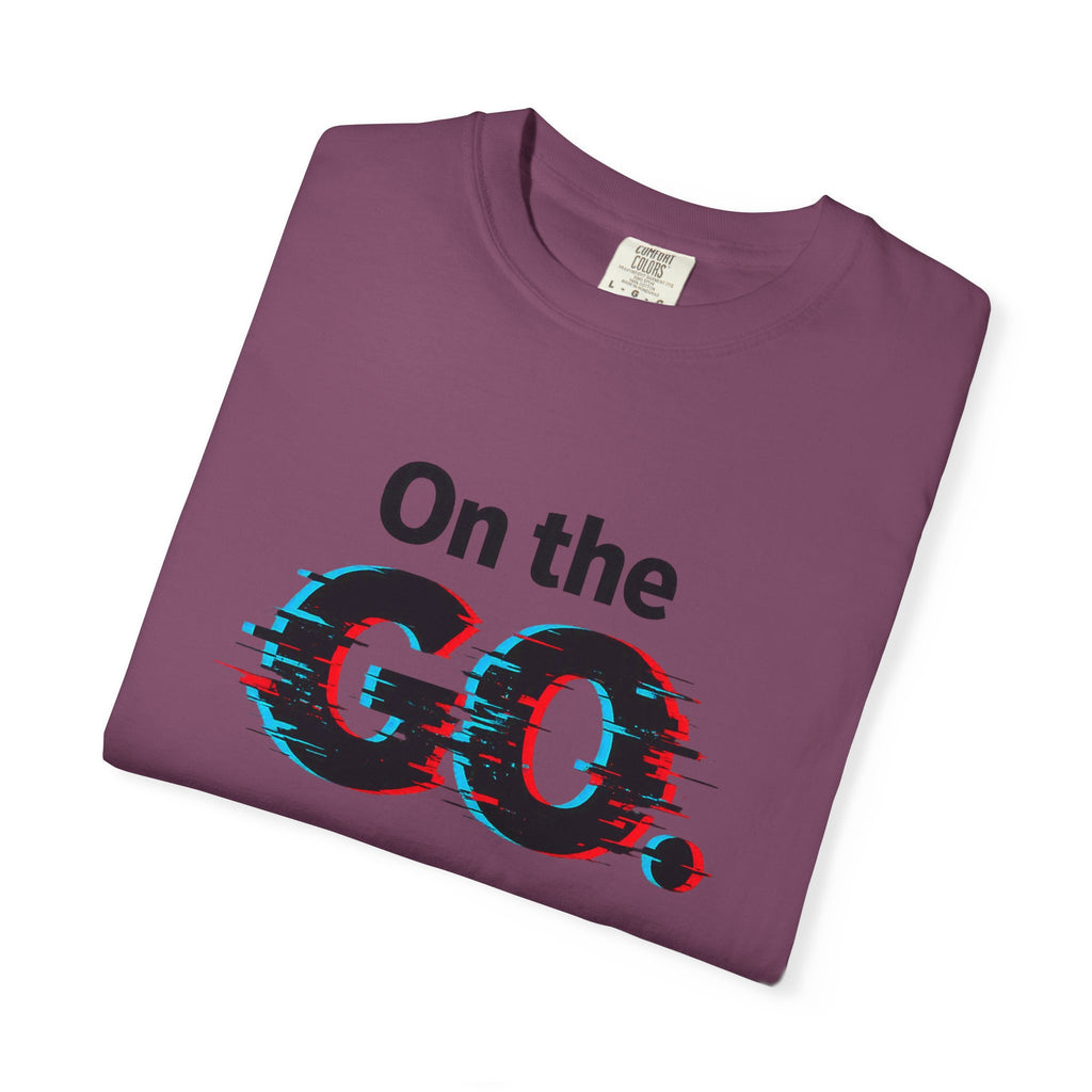 On the GO. Graphic T-Shirt — 'On the GO.' Retro Glitch Travel Tee