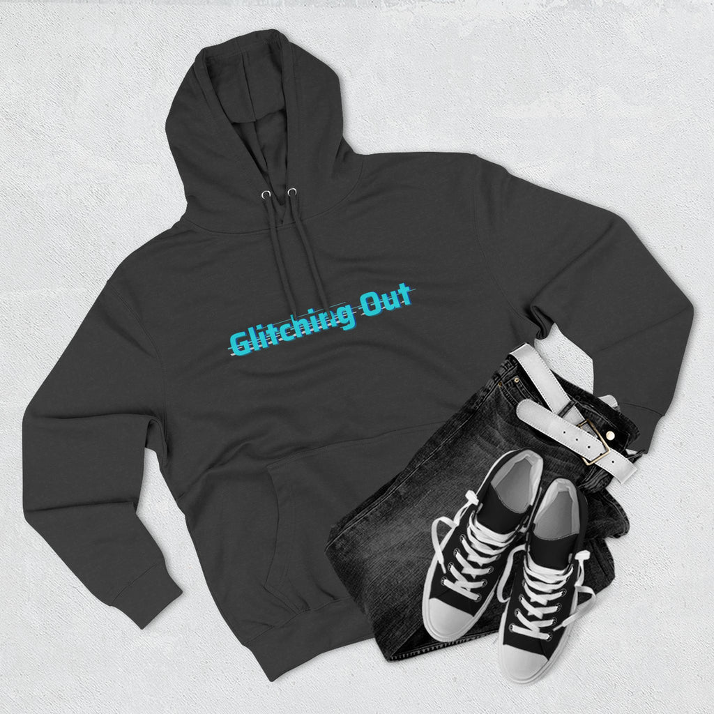 Retro Vaporwave Geometric Graphic ‘Glitching Out’ Fleece Hoodie