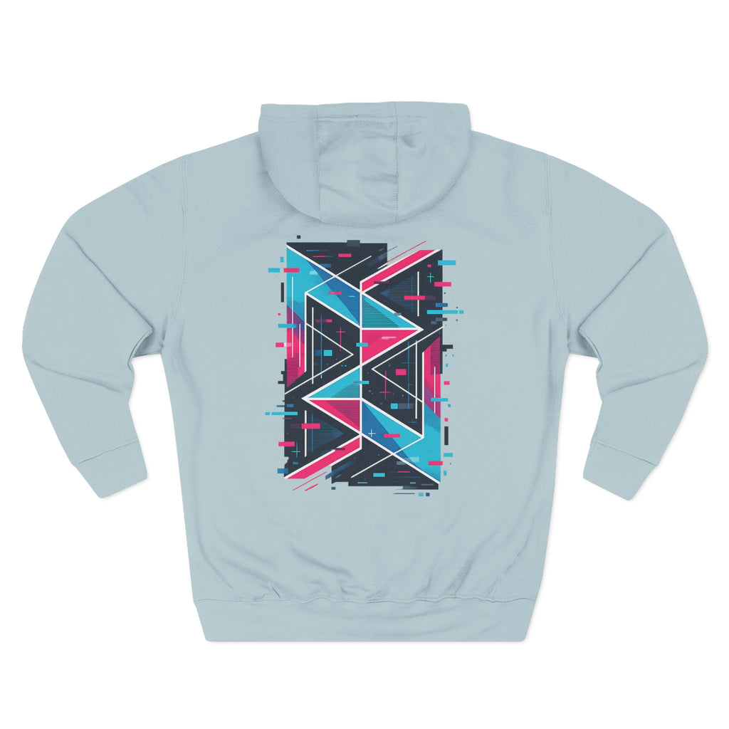 Hoodie — 'Glitching Out' Retro Cyber Geometric Graphic Hoodie