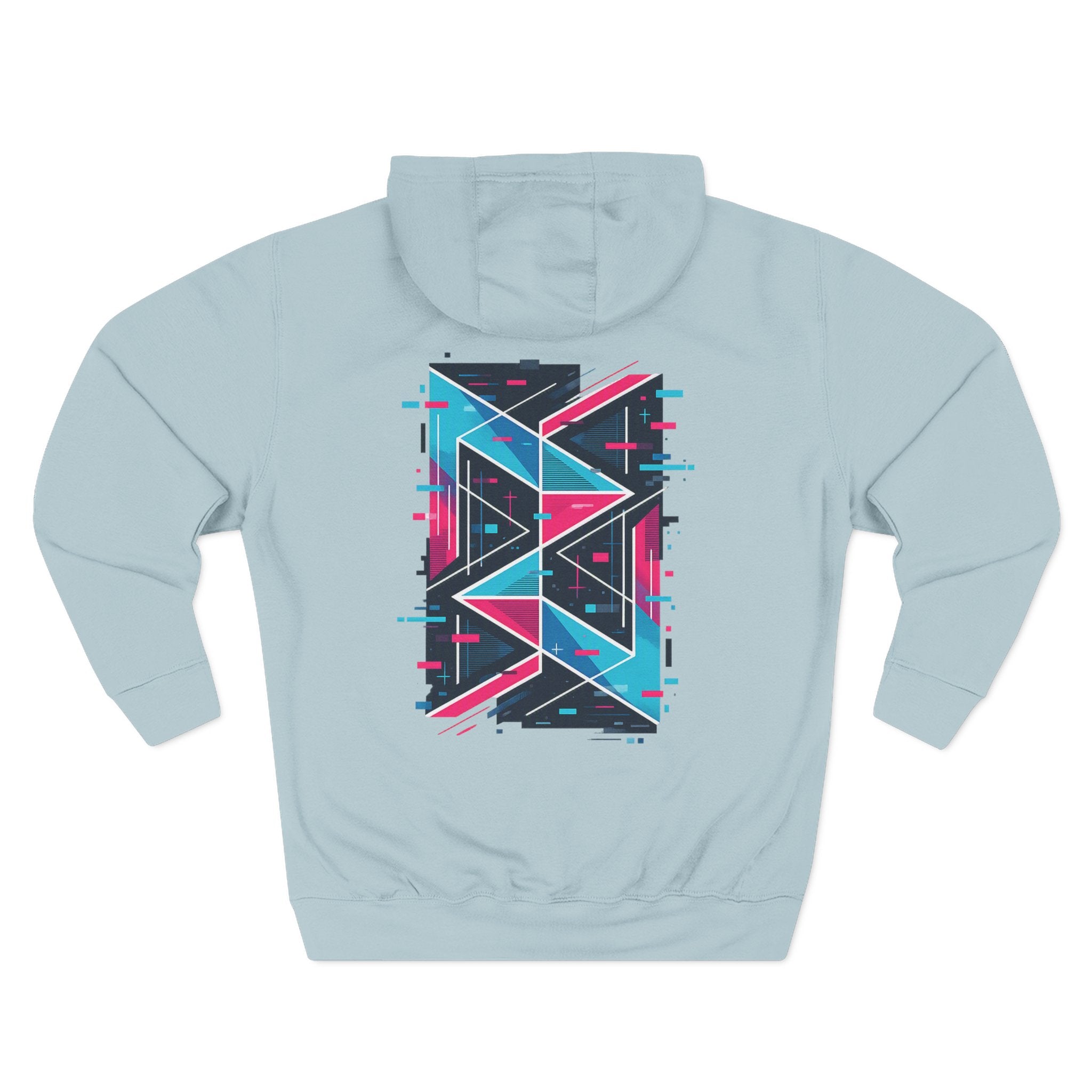 Hoodie — 'Glitching Out' Retro Cyber Geometric Graphic Hoodie
