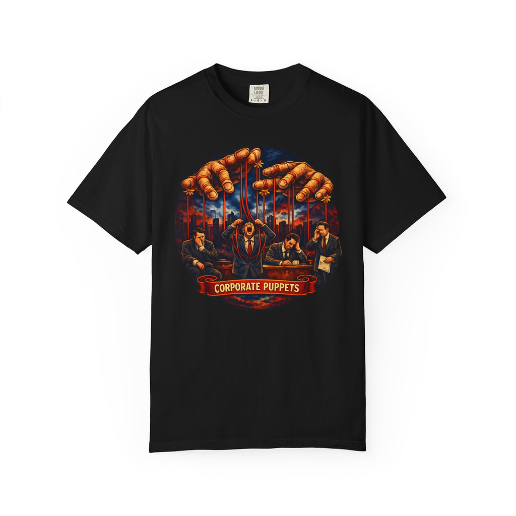 'Corporate Puppets' Satire Graphic T-Shirt