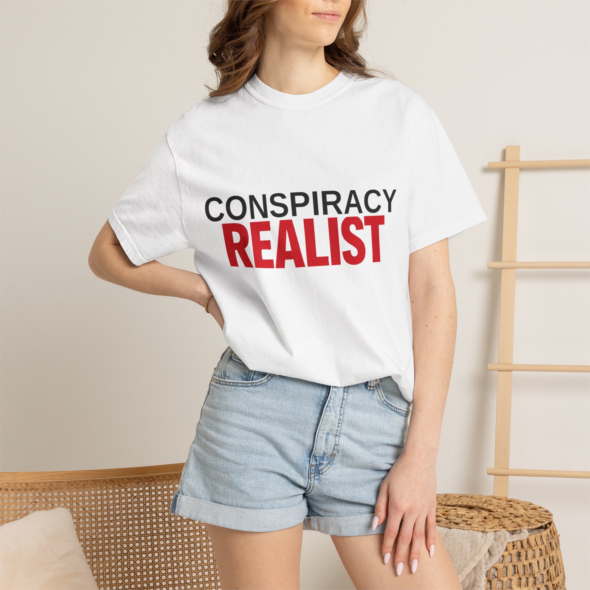 Conspiracy Realist T-Shirt — Bold Graphic Statement Tee