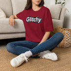 Glitchy Graphic T-Shirt — Retro Glitch Text Tee