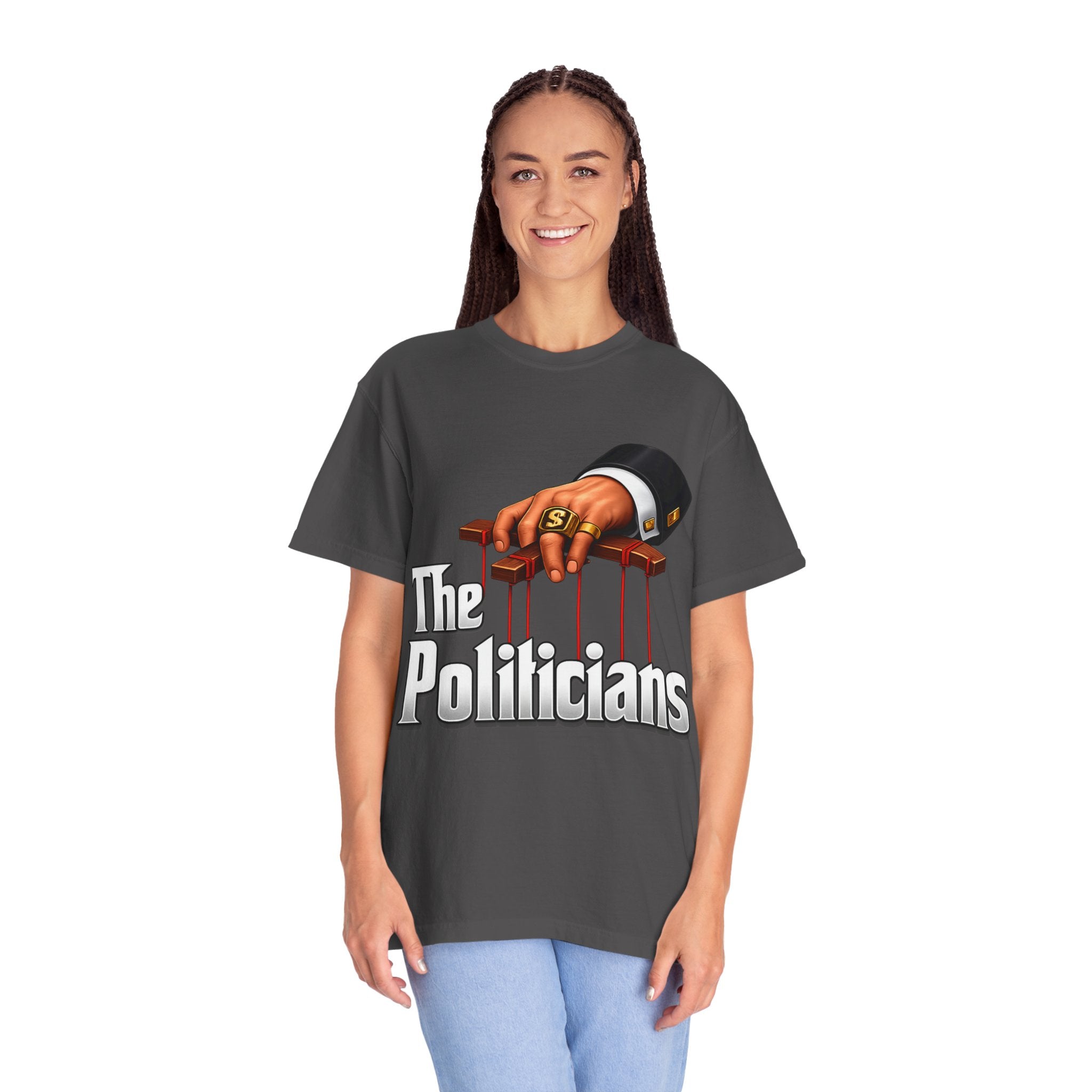 The Politicians T-Shirt — Puppet Master Hand & Money Political Satire Tee