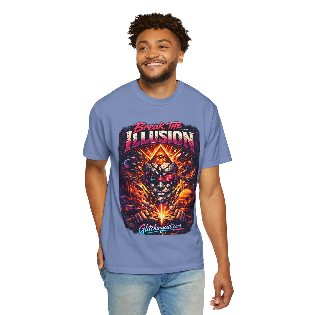 Break the Illusion Graphic T-Shirt — Psychedelic Occult Skull Tee