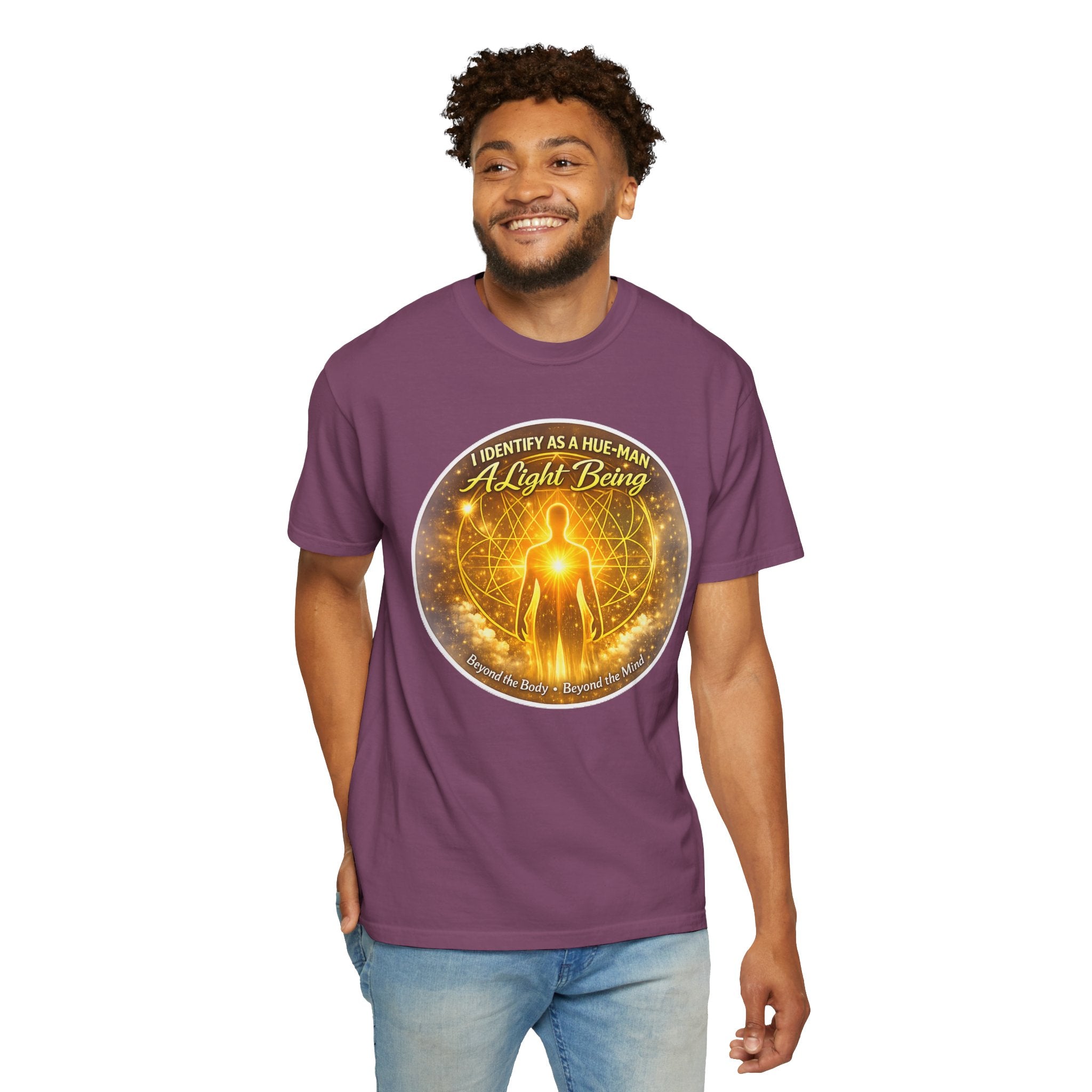 Light Being Graphic T-Shirt — "I Identify As A Human, A Light Being" Spiritual Tee