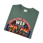 T-Shirt — WEF Dystopian Retro Logo “Rent • Subscribe • Obey”