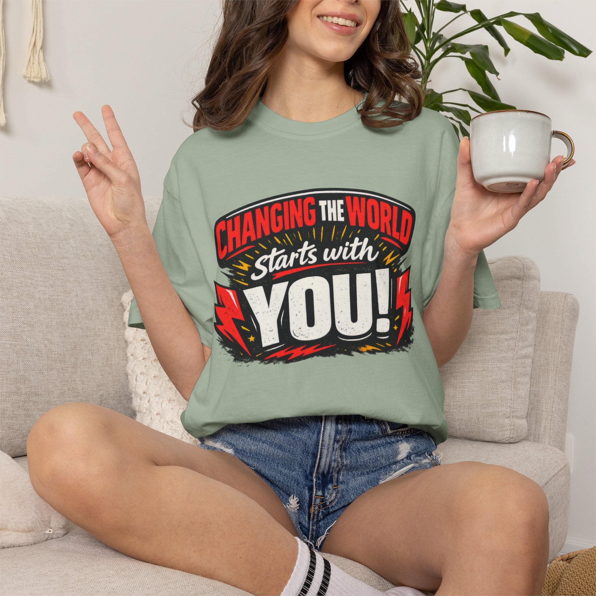"Changing the World Starts with You" Motivational T-shirt