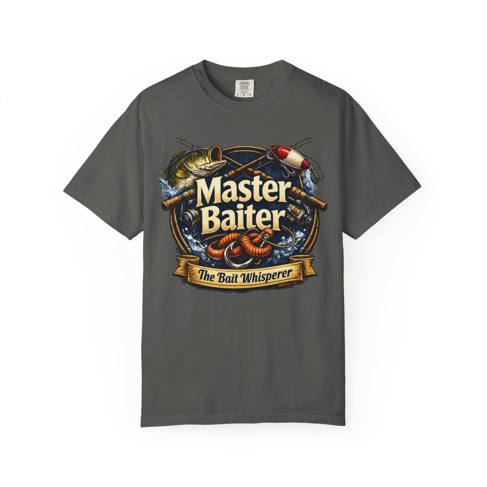Master Baiter Fishing Satire T-Shirt — “The Bait Whisperer” Graphic Tee