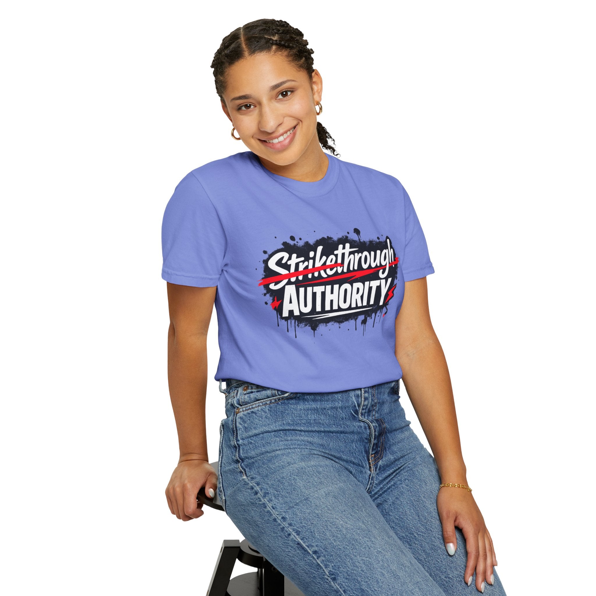 T-Shirt — “Strikethrough Authority” Graphic Tee | Bold Streetwear Protest Design