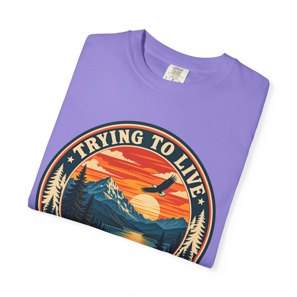 Trying to Live Free in Peace Vintage Mountain T-Shirt