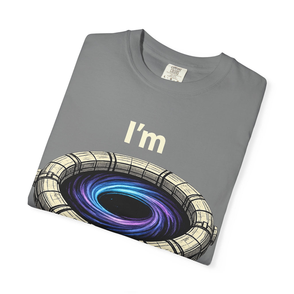 T-Shirt — "I'm conCERNed." Black Hole CERN Physics Science Tee