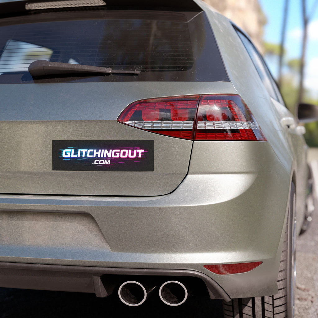 Car Magnet — "GLITCHINGOUT.com" Neon Glitch Logo