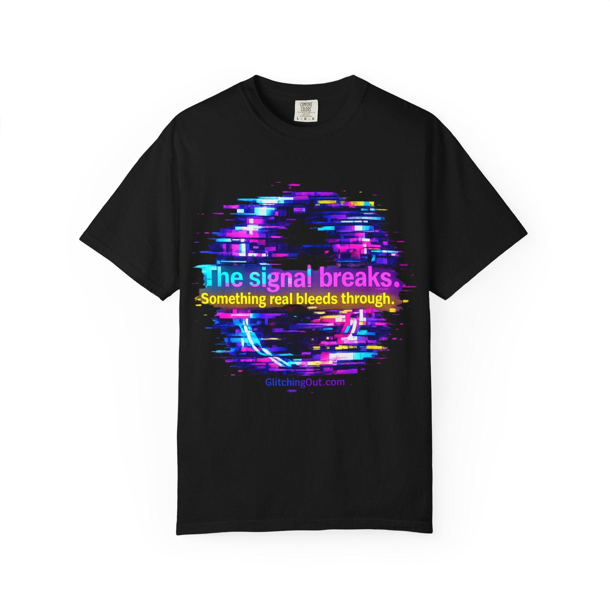 Glitch Circle T‑Shirt — "The Signal Breaks" Retro Cyberpunk Tee
