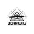 Uncontrollable Eye Pyramid Die-Cut Sticker — Bold Red Slash Illuminati-Inspired Decal