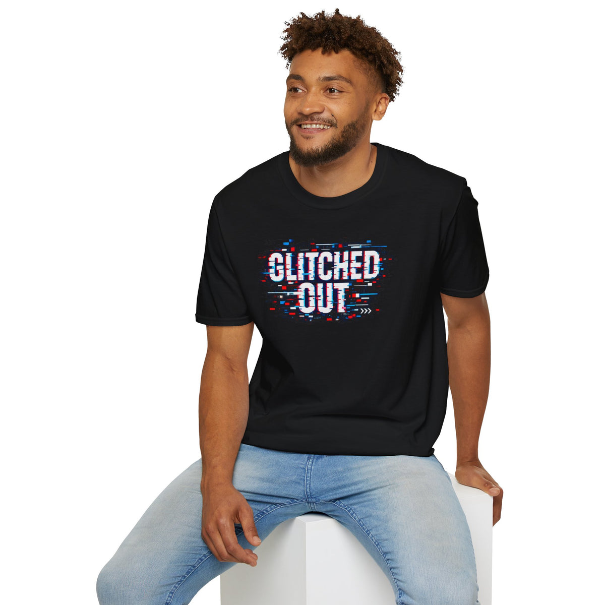 Glitched Out T-Shirt — Retro Glitch Graphic Tee