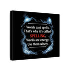 Spelling Magic Canvas Wall Art — "Words Cast Spells" Quote