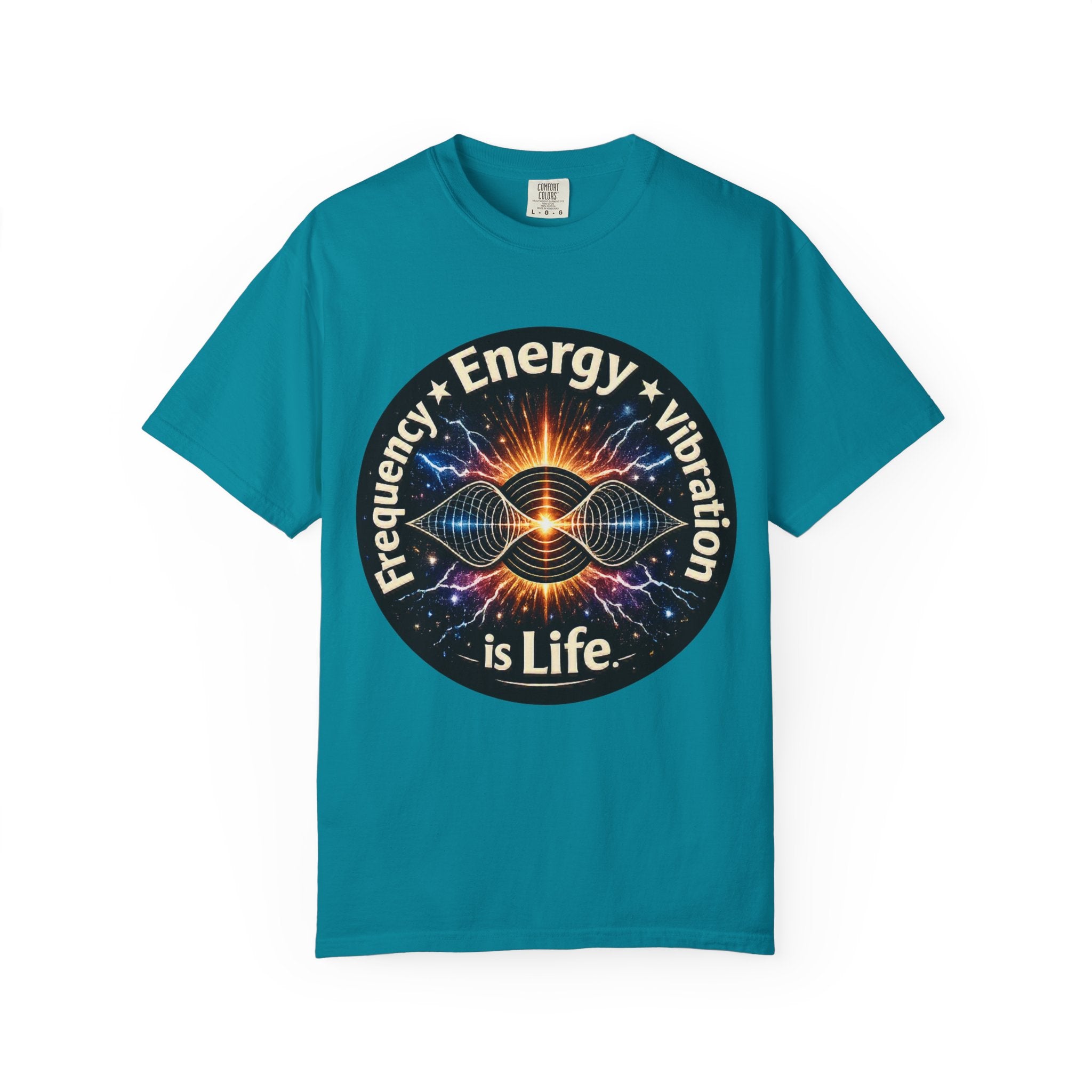 Energy & Vibration T-Shirt — "Frequency is Life" Spiritual Graphic Tee