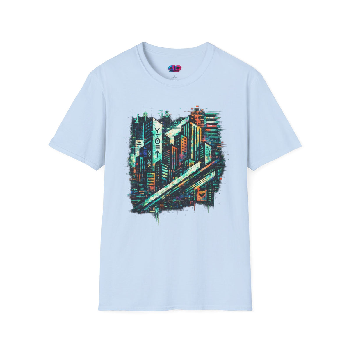 Cyberpunk Cityscape T‑Shirt — Neon Tokyo Skyline Graphic Tee