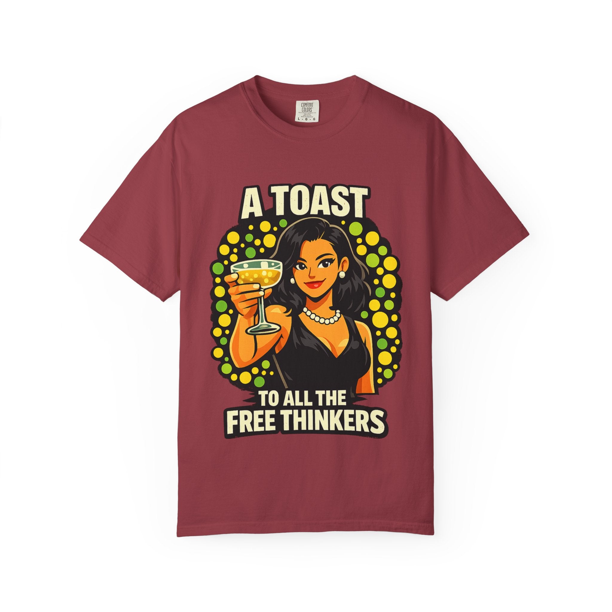 Vintage 'A Toast to All the Free Thinkers' Graphic T-Shirt
