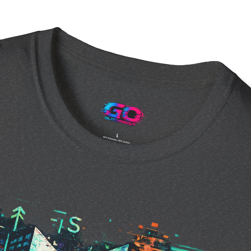 Cyberpunk Cityscape T‑Shirt — Neon Tokyo Skyline Graphic Tee