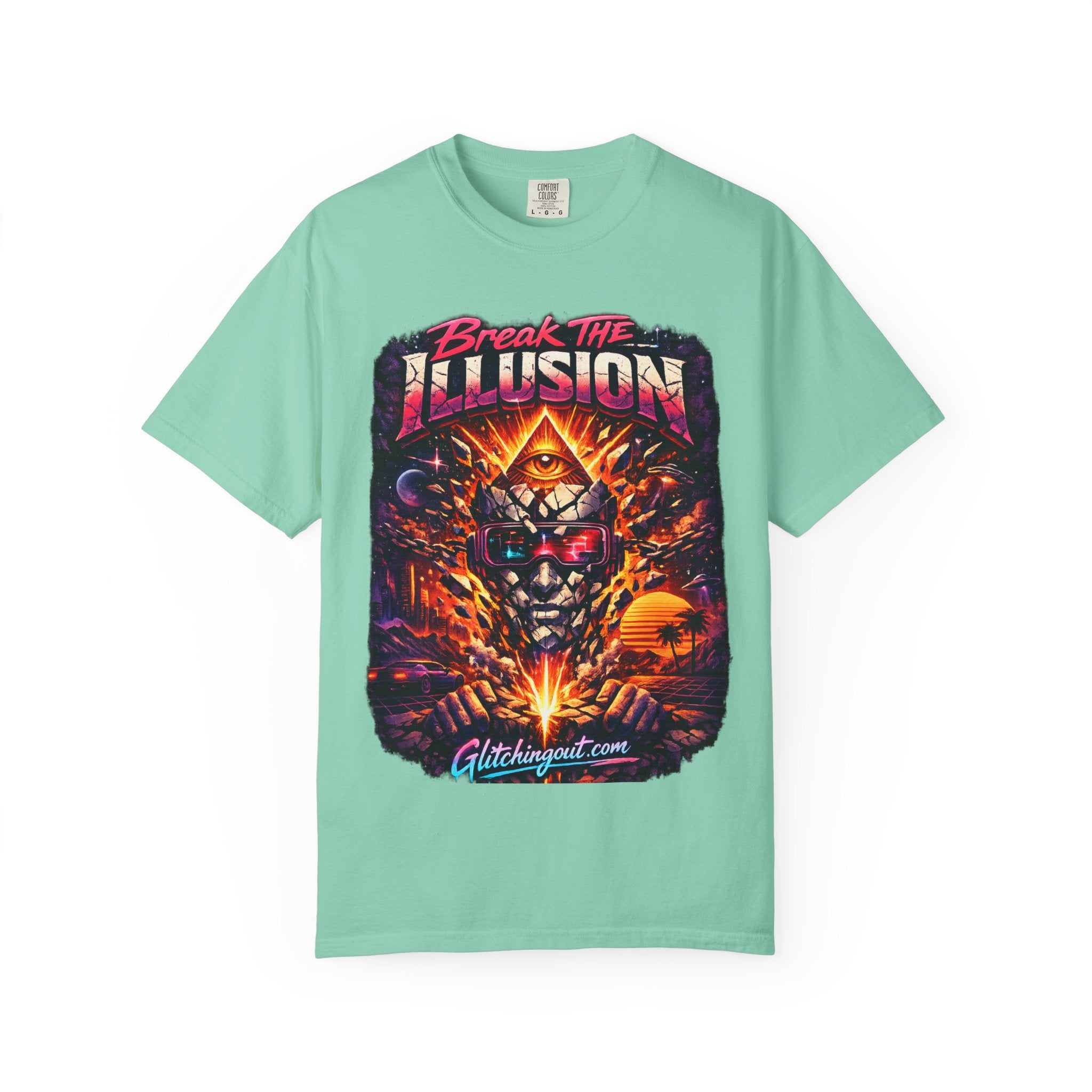 Break the Illusion Graphic T-Shirt — Psychedelic Occult Skull Tee