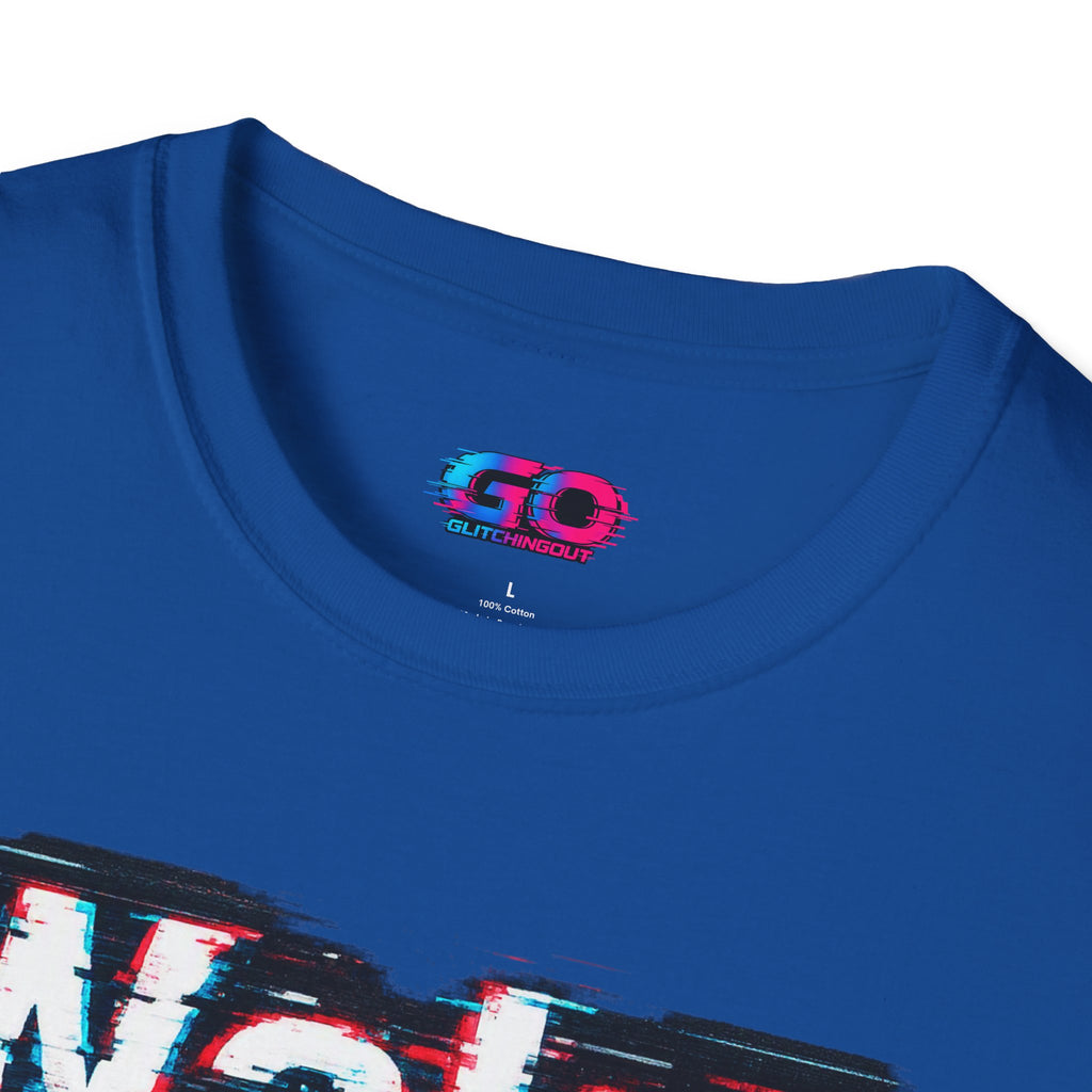 Wake Up Call Graphic Tee — Retro Glitch Text T‑Shirt