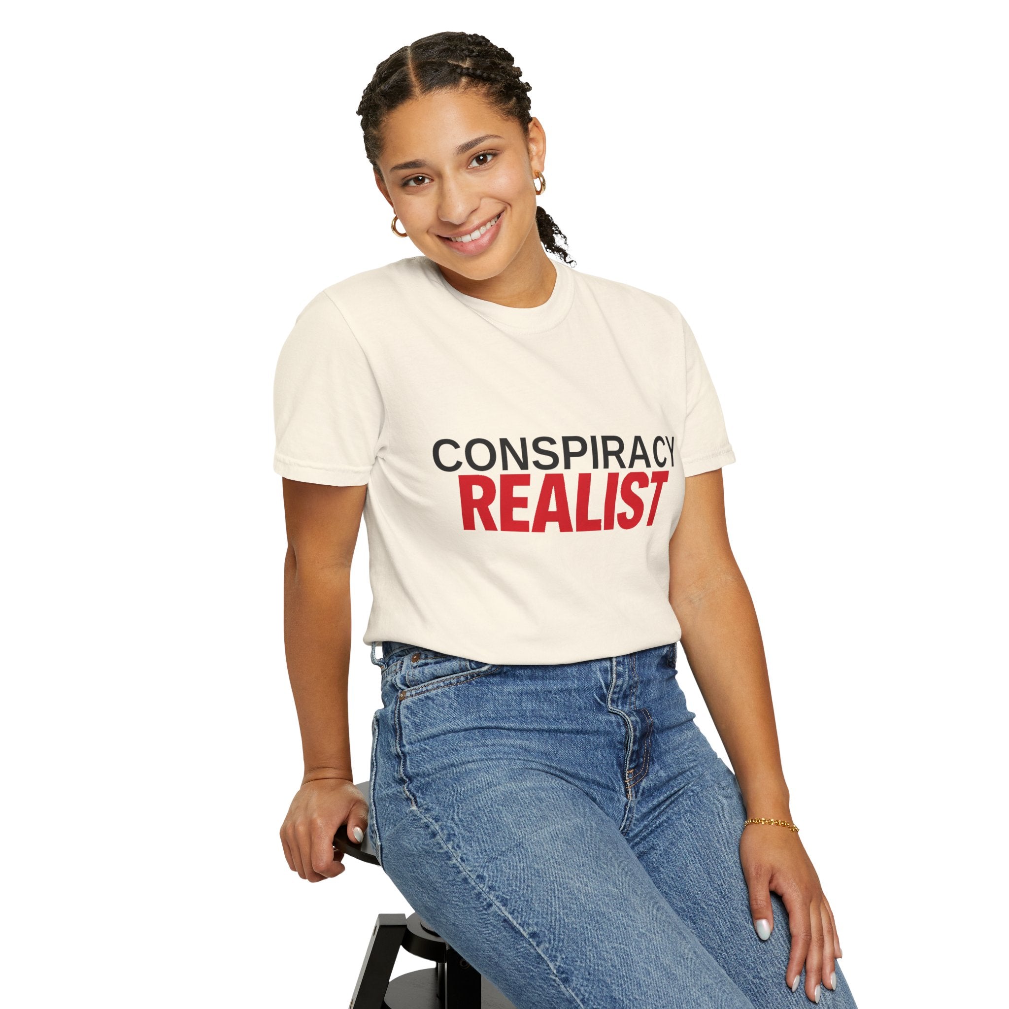 Conspiracy Realist T-Shirt — Bold Graphic Statement Tee