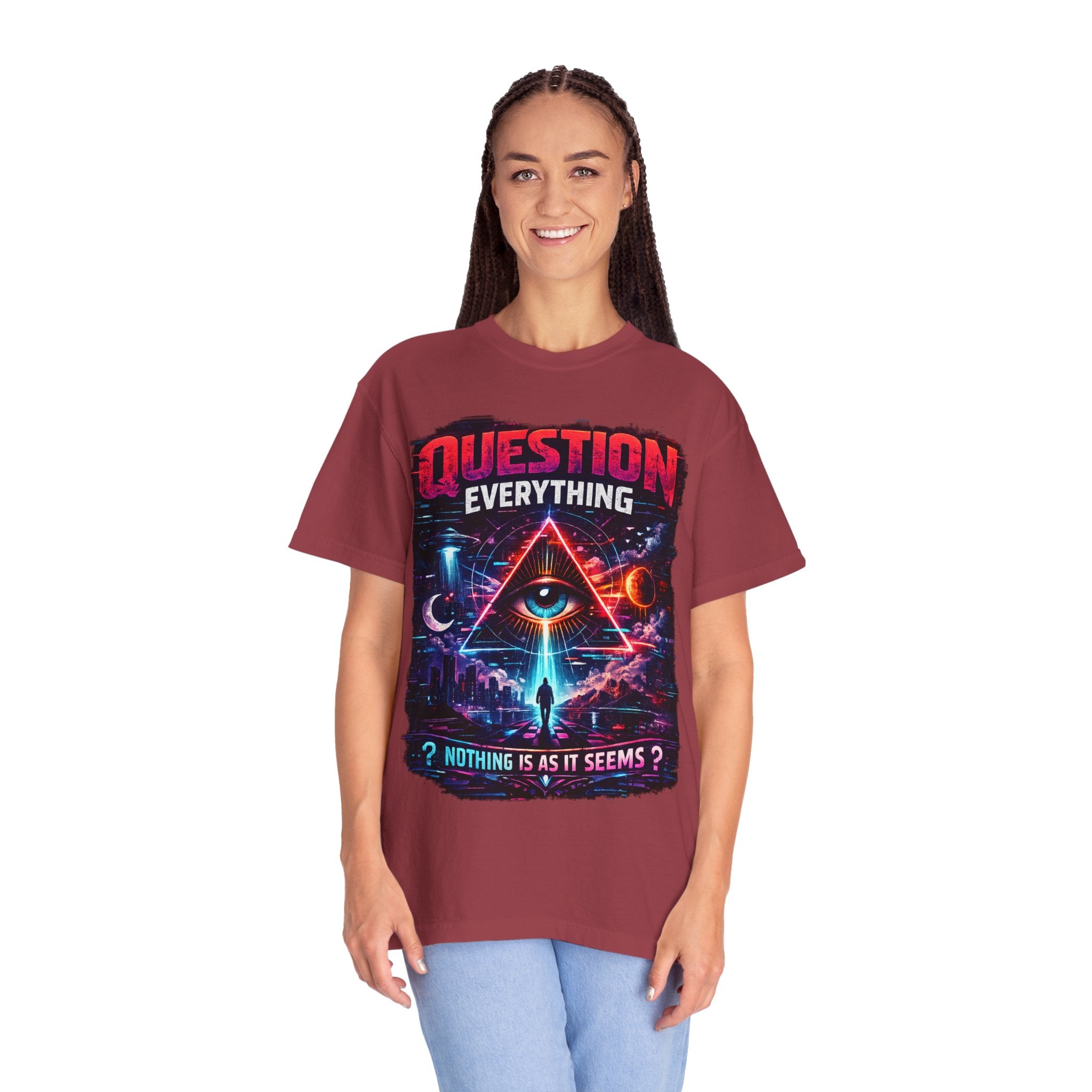 Question Everything T-Shirt — Mystical All-Seeing Eye Graphic Tee