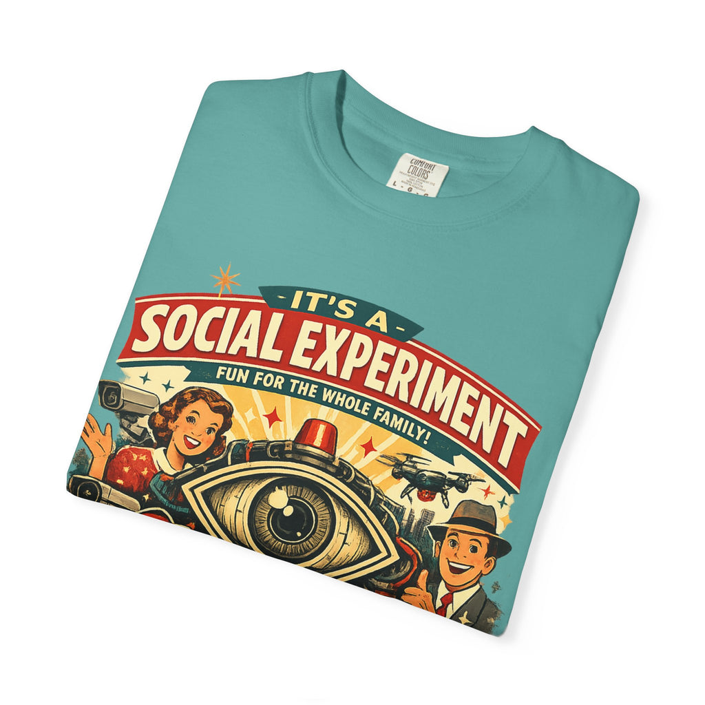 T-Shirt — "It's a Social Experiment" Retro Surveillance Graphic Tee