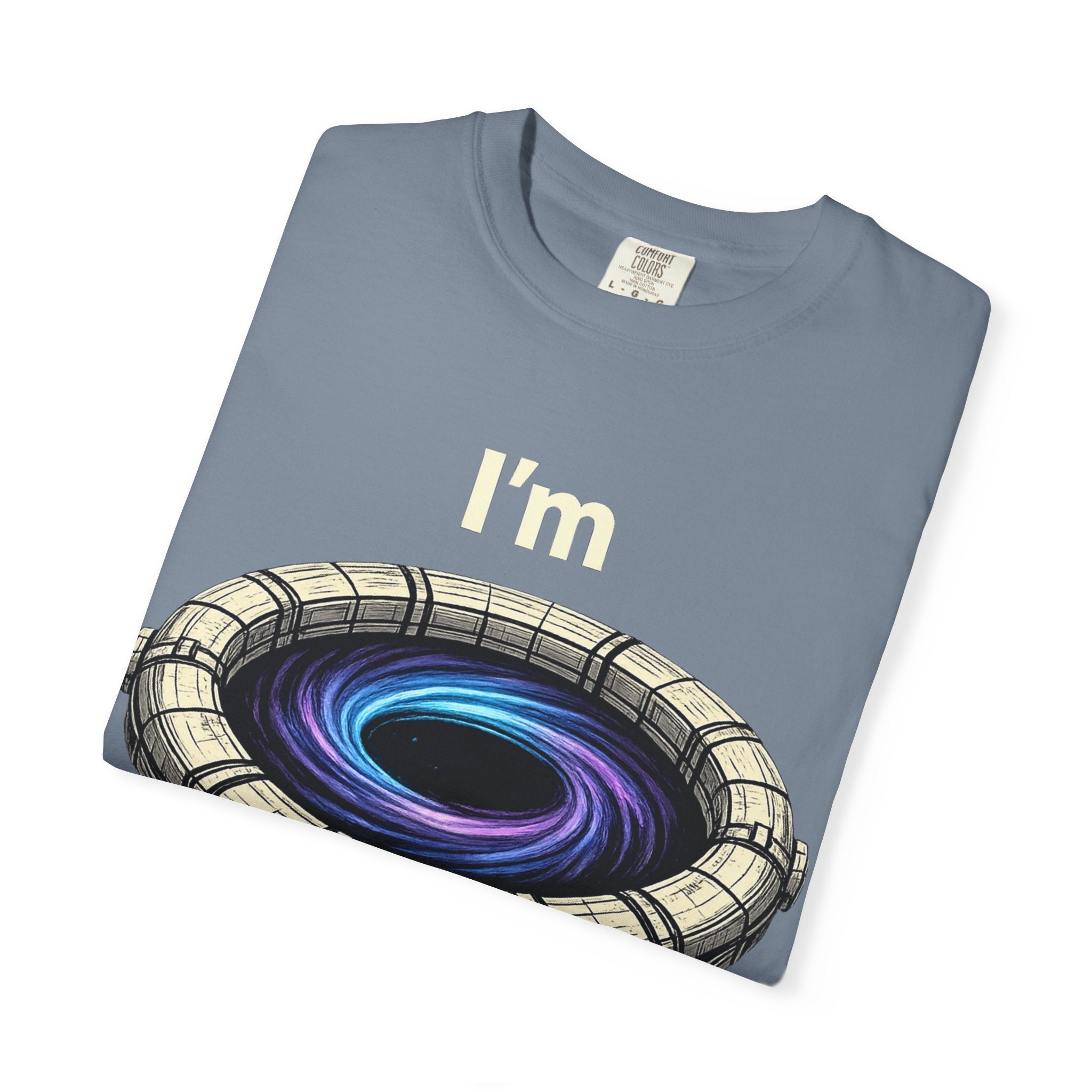 T-Shirt — "I'm conCERNed." Black Hole CERN Physics Science Tee