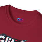 Glitchy Graphic T-Shirt — Retro Glitch Text Tee