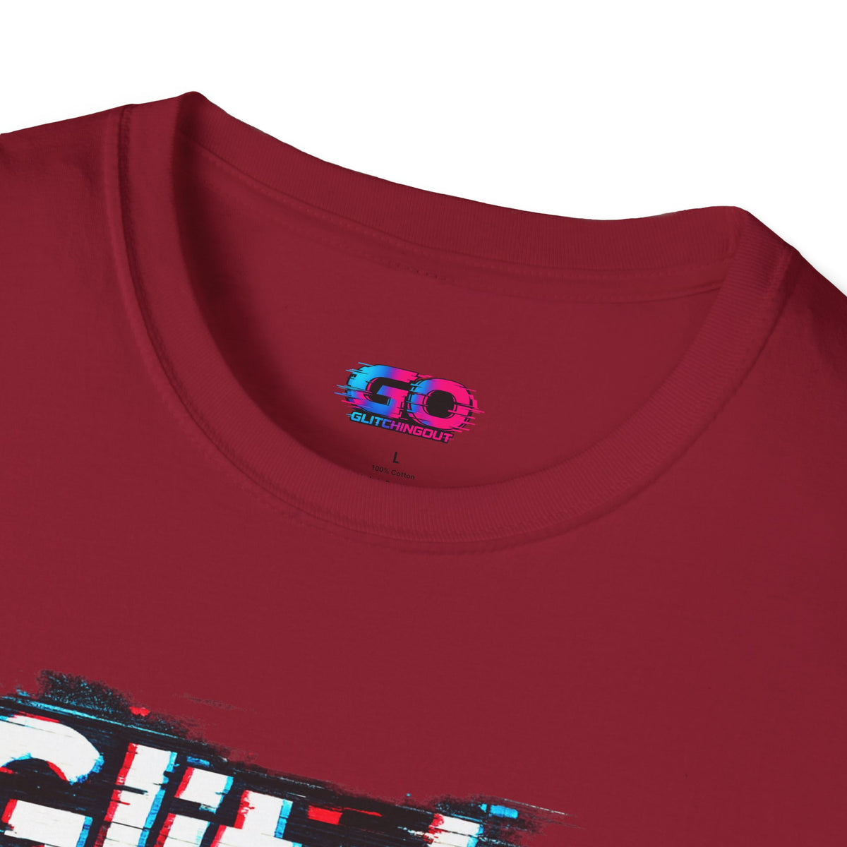 Glitchy Graphic T-Shirt — Retro Glitch Text Tee