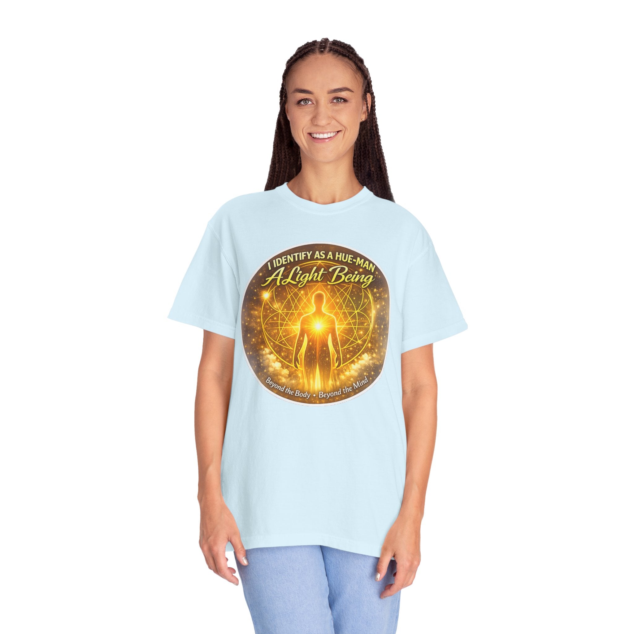 Light Being Graphic T-Shirt — "I Identify As A Human, A Light Being" Spiritual Tee